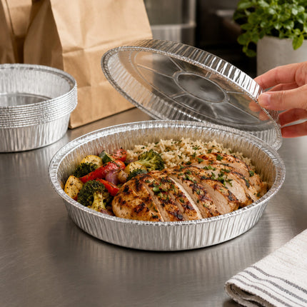 8 inch round aluminum foil container 500 case