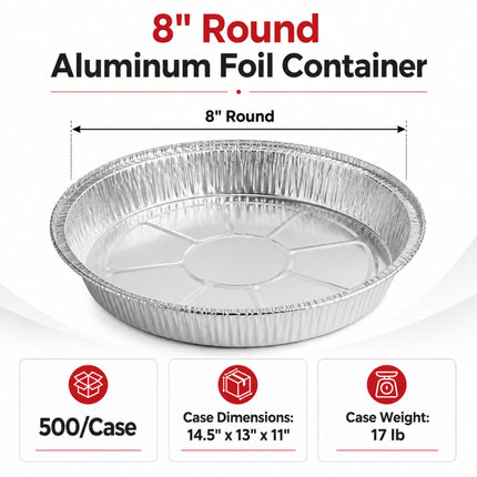 8 inch round aluminum foil container
