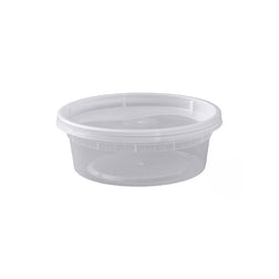 Recipiente para fiambres y tapa transparentes de 8 oz aptos para microondas Rise, caja de 250 unidades 