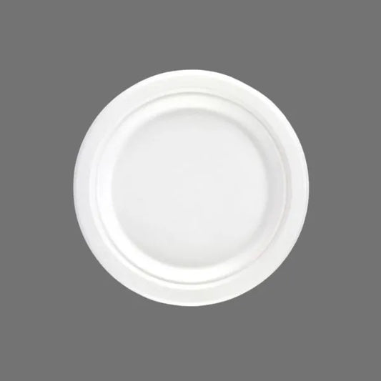 9" 1 Compartment Compostable Bagasse Plate