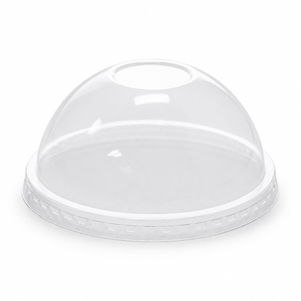 Rise Up 9/12 oz Clear PET Dome Lid with No Hole - 1000/Case