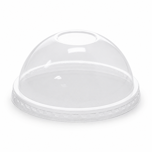 Rise Up 9/12 oz Clear PET Dome Lid with No Hole 1000/Case