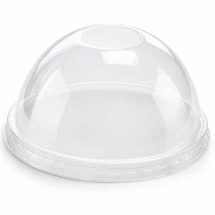 Rise Up 9/12 oz Clear PET Dome Lid with No Hole - 1000/Case