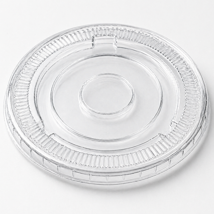 Rise Up 9/12 oz Clear PET Flat Lid without Straw Slot - 1000/Case