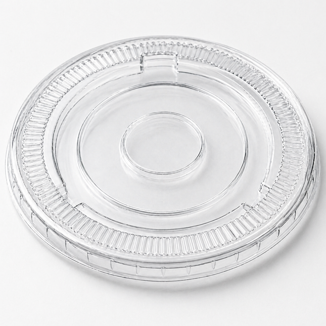 Rise Up 9/12 oz Clear PET Flat Lid without Straw Slot 1000/Case dimensions and size details