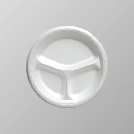 Foam Pack Plate FP390 9" - 3 Compartment - 500/Case