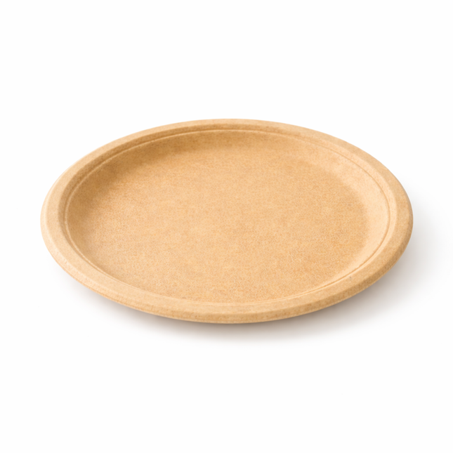 Compostable Bagasse Plate 9" - 1 Compartment 500/Case
