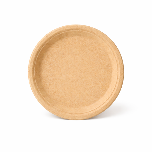 Compostable Bagasse Plate 9" - 1 Compartment 500/Case