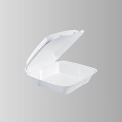 Dart 90HT1R White Foam Hinged Lid Container 9