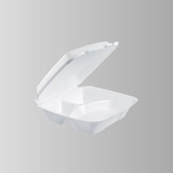 Dart 90HT3R White Foam Hinged Lid Container 9