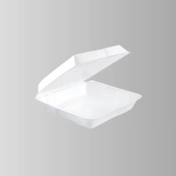 Dart 95HT1R White Foam Hinged Lid Container 9.25