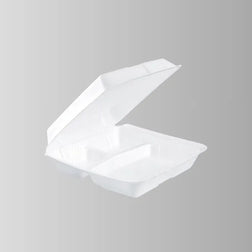 Dart 95HT3R White Foam Hinged Lid Container 9.25