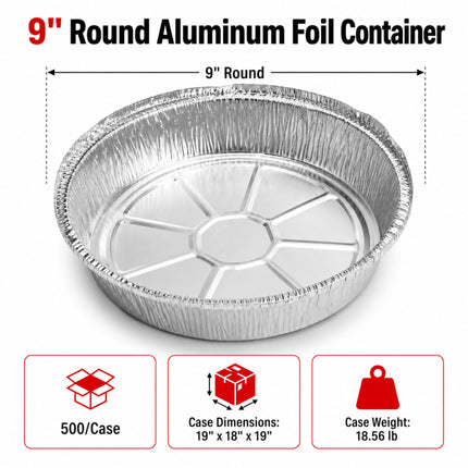 9 inch round aluminum foil container