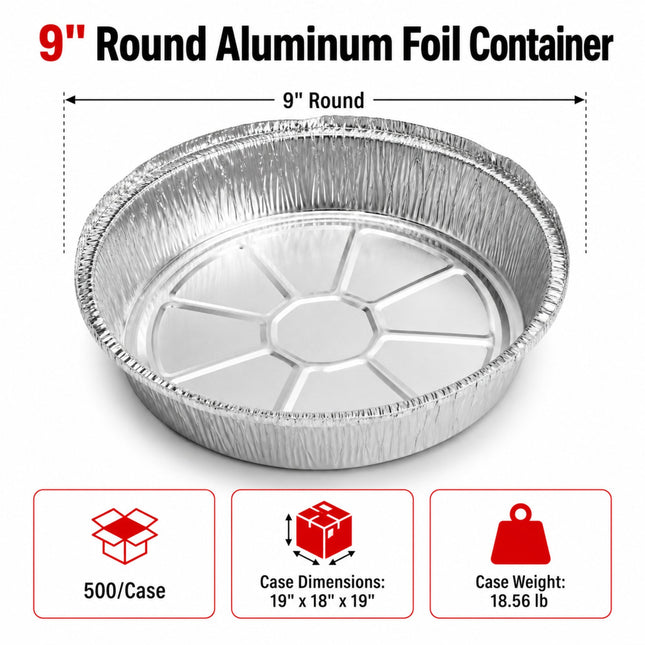 9 inch round aluminum foil container