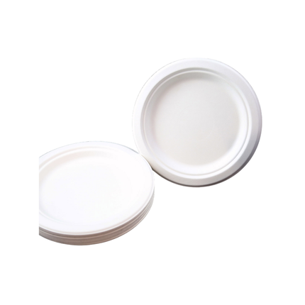 Compostable Bagasse Plate 9" - 1 Compartment 500/Case