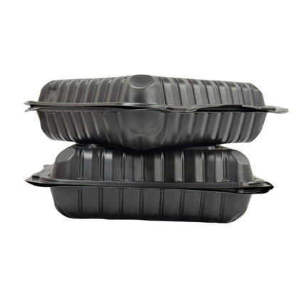 Black Hinged Container (Mineral-Filled Polypropylene) 1 Compartment 8x8