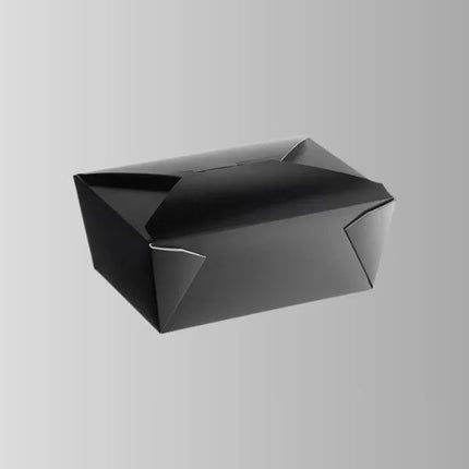 Black Microwavable Paper Take-out Container #1 RKTB1-Black - 450/Case
