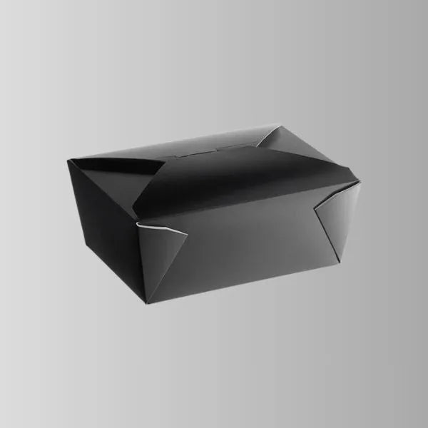 Black Microwavable Paper Take-out Container #1 RKTB1-Black - 450/Case