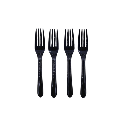 Medium Weight Black Plastic Fork - 1000/Case