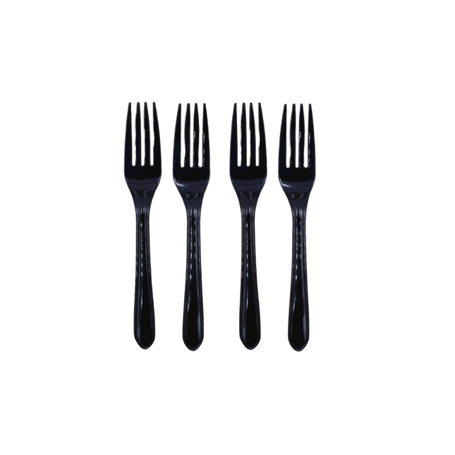 Medium Weight Black Plastic Fork - 1000/Case
