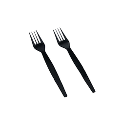 Medium Weight Black Plastic Fork - 1000/Case
