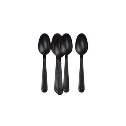 Heavy Duty Black Plastic Tea Spoon, Individually Wrapped PS - 1000/Case