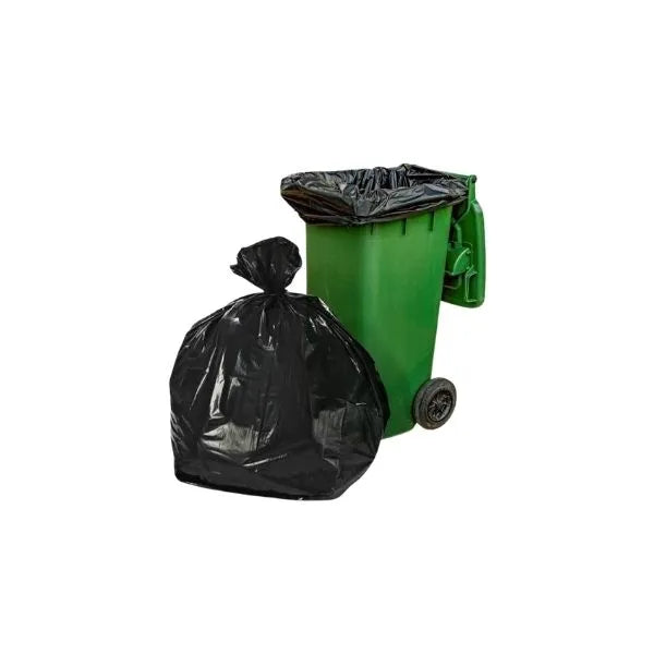 Black Plastic Trash Can Liner 38" x 58" 16/18 Mic - 200/Case