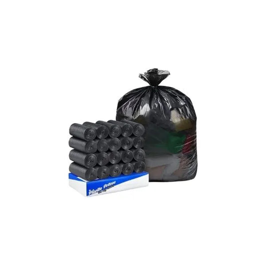 Black Plastic Trash Can Liner 45 Gallon 40" x 48" 16/18 Mic (250/Case)
