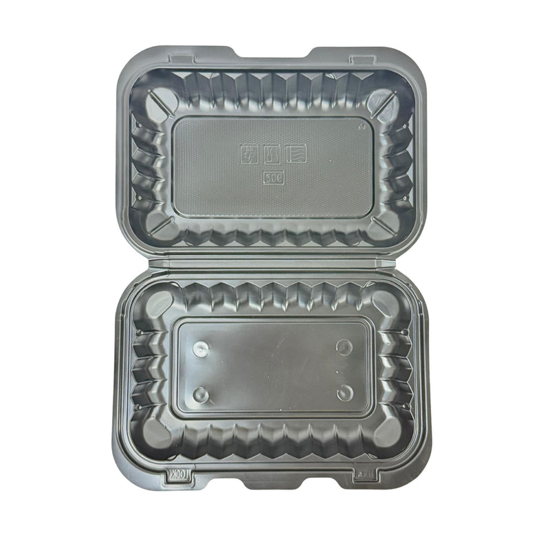 Black Hinged Container (Mineral-Filled Polypropylene) 1 Compartment 9x6 - 50/Case