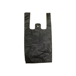 Bolsa de plástico resistente para camisetas, de tamaño grande, de 1/6 (0,51 mil, color negro, con la inscripción 