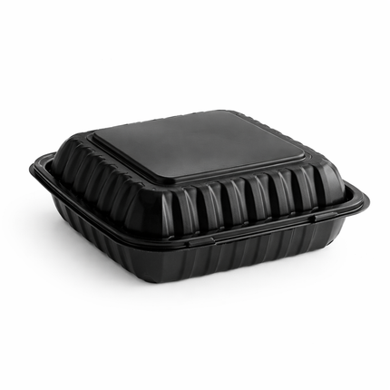MFPP Black Hinged Container 3 Compartment 9x9 150/Case