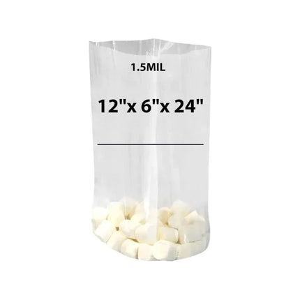 Clear Plastic Poly Bag 12" x 6" x 24" 1.5 Mill #14 - 300/Case