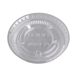 Tapa plana transparente de PET de 9/12 oz con ranura para pajita - 1000/caja 