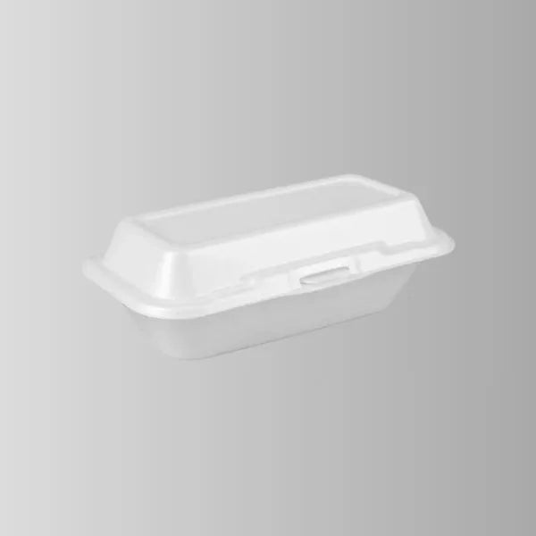 Dart 99HT1R White Foam Hinged Lid Container 9" x 5" - 1 Compartment – 500/Case