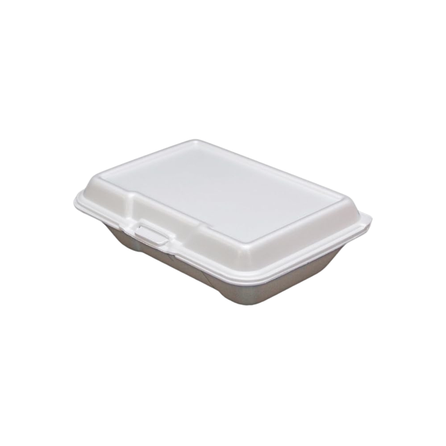 Foam Hinged Lid Container FP-205 9 1/4"x6 3/8"x2 7/8" - 1 Compartment - 200/Case