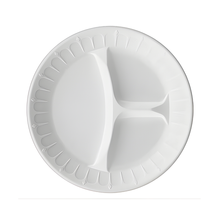 Foam Pack Plate FP390 9" - 3 Compartment - 500/Case