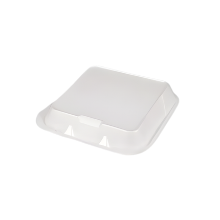 Foam Pak FP2400 White Foam Hinged Lid Small Container 8 3/8" x 7 7/8" x 2 7/8" - 1 Compartment – 200/Case