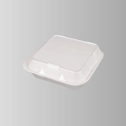 Foam Pak FP2400 White Foam Hinged Lid Small Container 8 3/8
