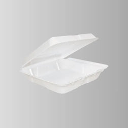 Foam Pak FP8001 White Foam Hinged Lid Container 8