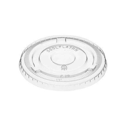 Fits 9 Oz & 12 Oz PET Cups - Flat PET Lid with No Straw Slot F92NS - 1000/Case