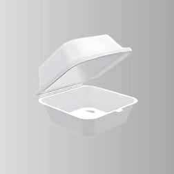 Foam Pak White Foam Hinged Lid Container 5.75
