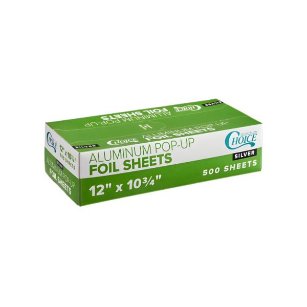 12" x 10.75" Interfold Foil Pop-Up Sheets - 3000/Case (6 Boxes of 500 Sheets)