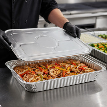 Full Size Aluminum Foil Steam Table Pan Lid usage