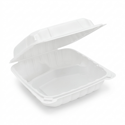 MFPP White Hinged Container 3 Compartment 8x8 150/Case