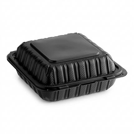 MFPP Black Hinged Container 1 Compartment 9x9 150/Case