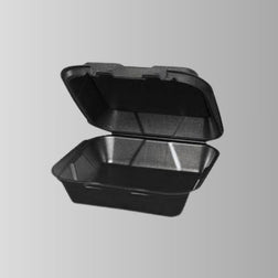 Genpak SN240-3L Black Foam Hinged Lid Container 8