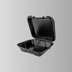 Genpak SN200-V--3L Black Foam Hinged Lid Container 9