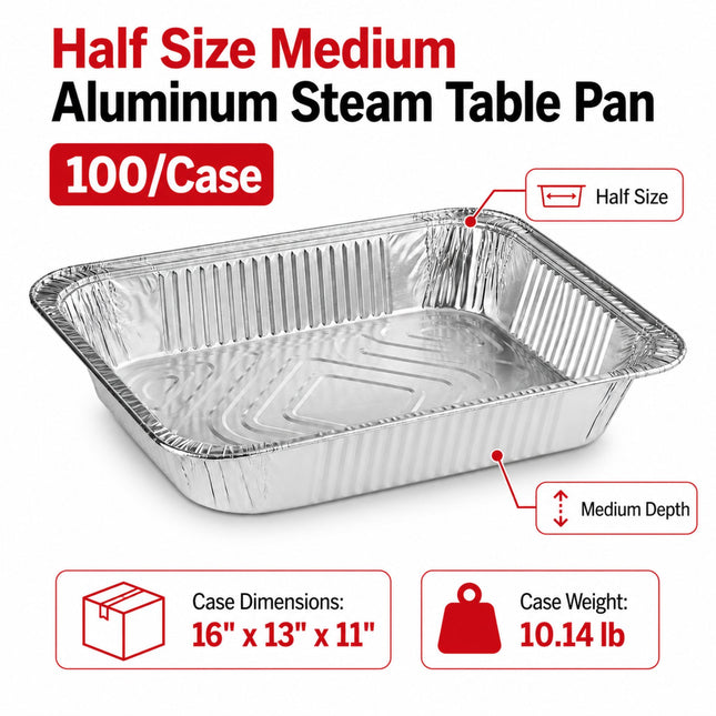 Half Size Medium Aluminum Steam Table Pan