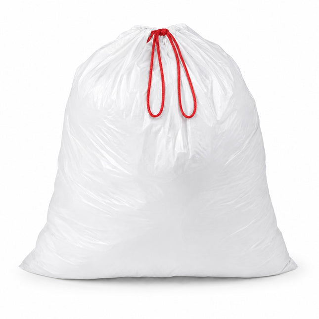 White Plastic Trash Can Liners 13 Gallon Drawstring