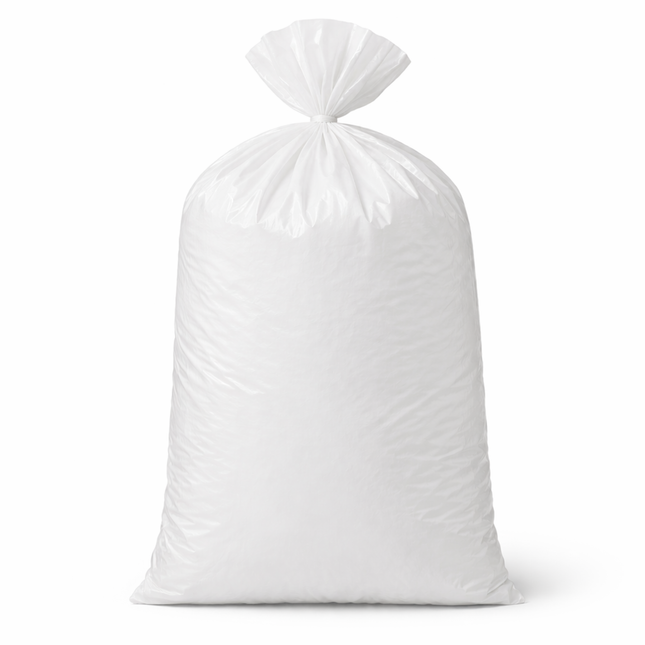 White Jumbo Plastic Utility Bags 20" x 8" x 35" 24 Mic - 200/Case
